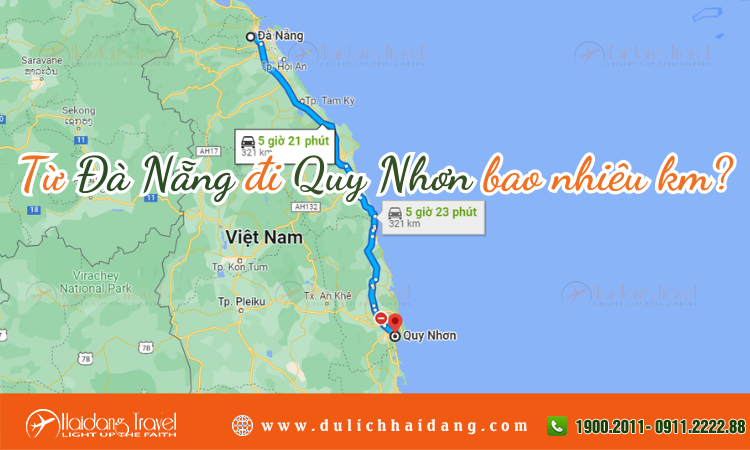 Từ Đà Nẵng đi Quy Nhơn bao nhiêu km?