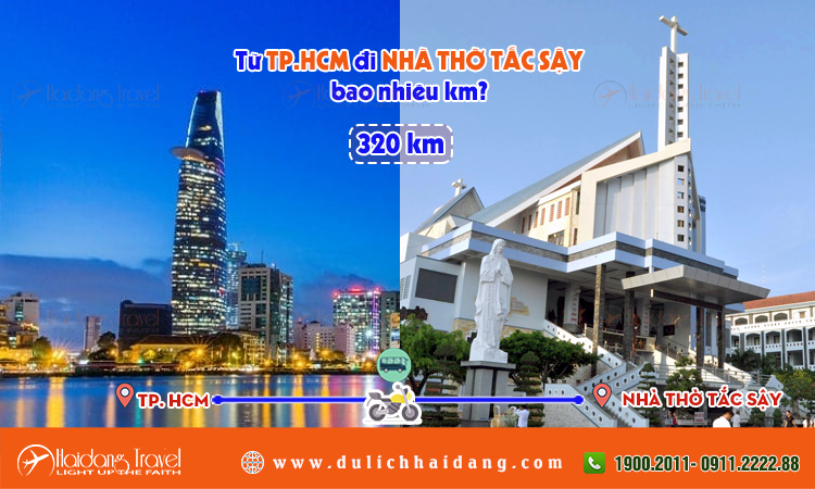 Từ tphcm đi nhà thờ Tắc Sậy bao nhiêu km?