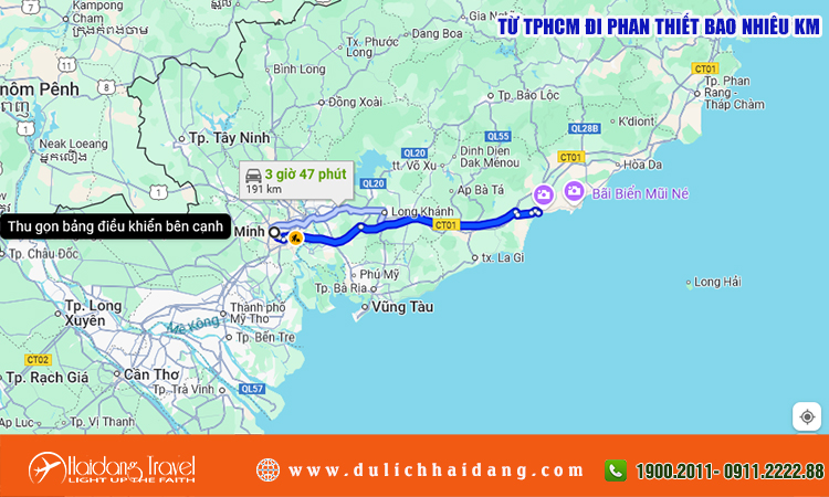 Từ TPHCM đi Phan Thiết bao nhiêu km