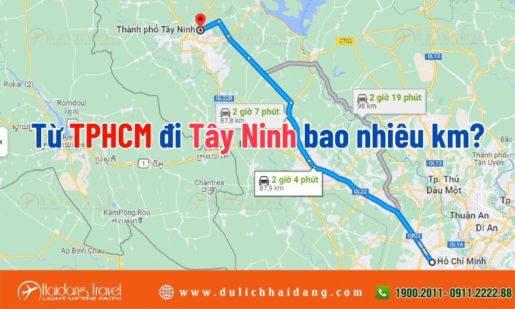 Từ TPHCM đi Tây Ninh bao nhiêu km?