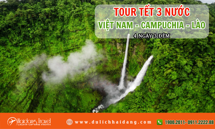 Tour Tết 3 Nước Việt Nam Campuchia Lào 4 ngày 3 đêm