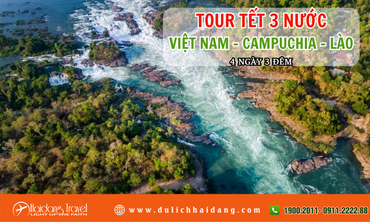 Tour Tết 3 Nước Việt Nam Campuchia Lào 4 ngày 3 đêm